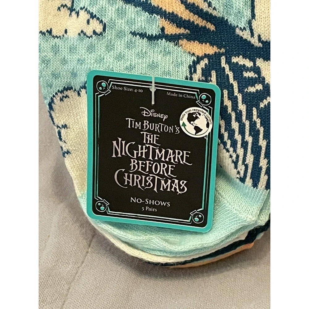 NEW Disney The Nightmare Before Christmas‎ Ladies 5 Pair No Show Socks Size 4-10